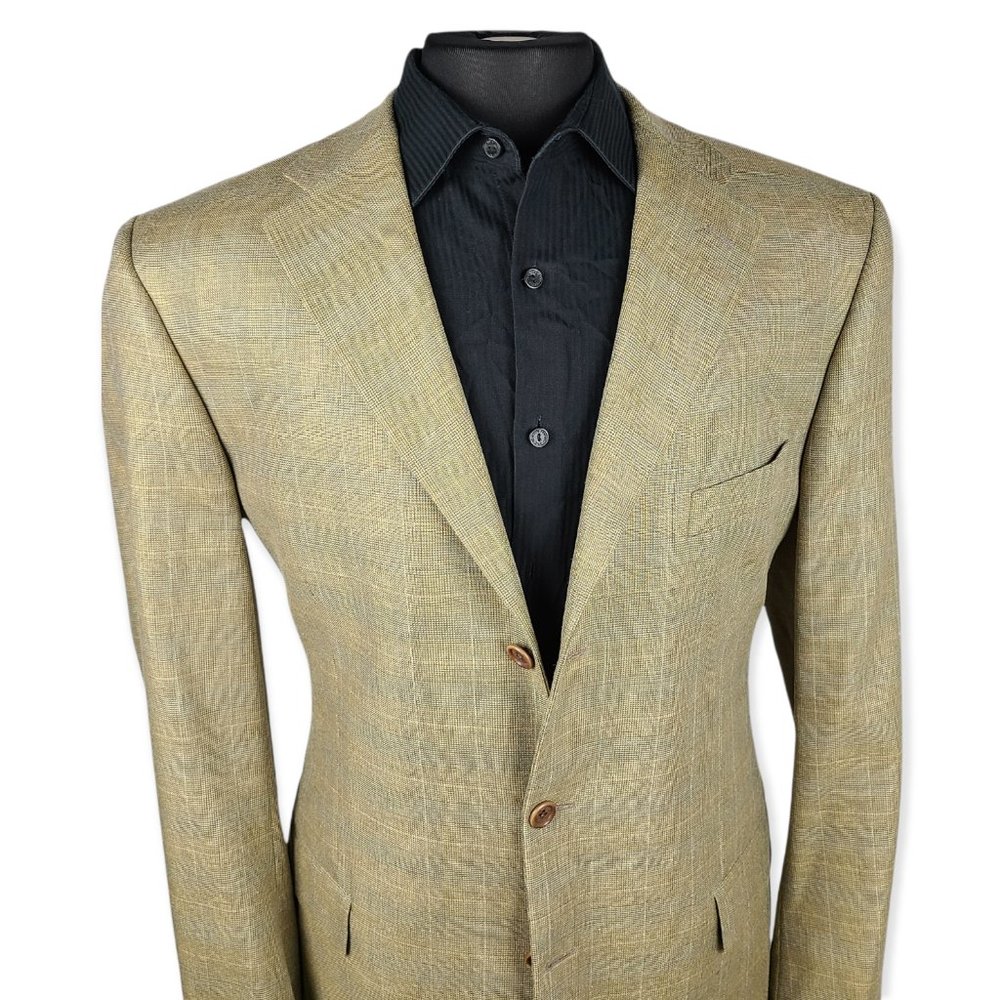 Zanieri Beige Windowpane Blazer 44L